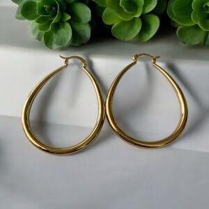 Elegant Gold Plated Hoop Earrings